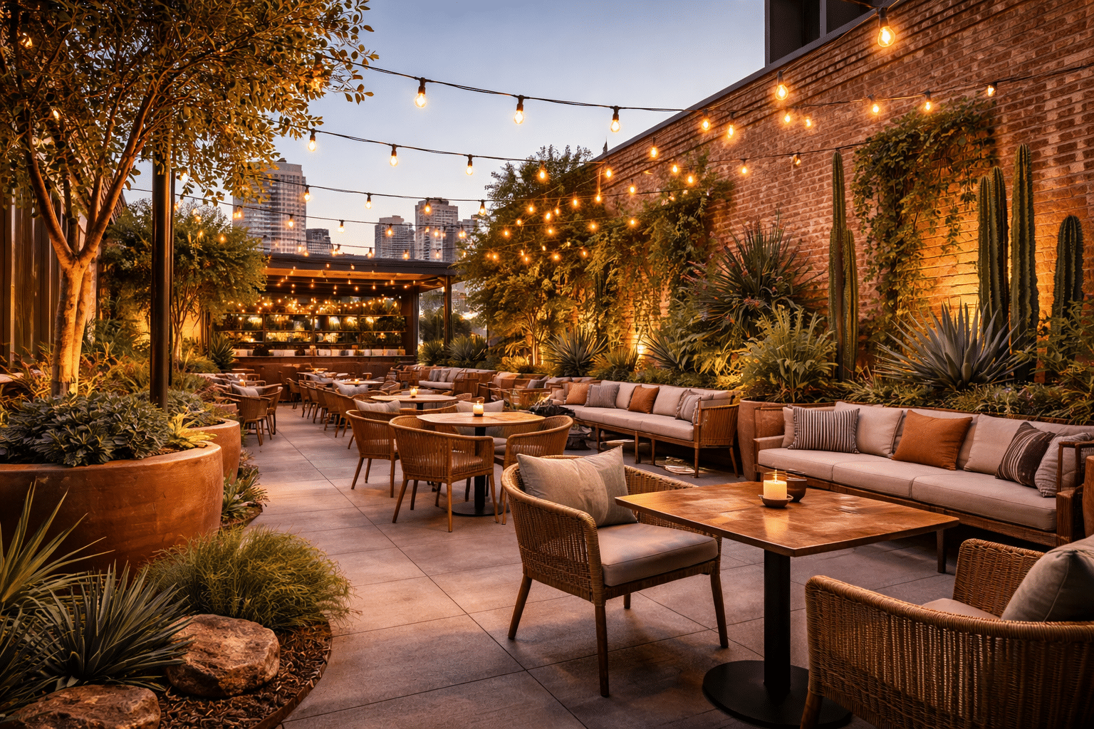 Golden hour at a Phoenix patio