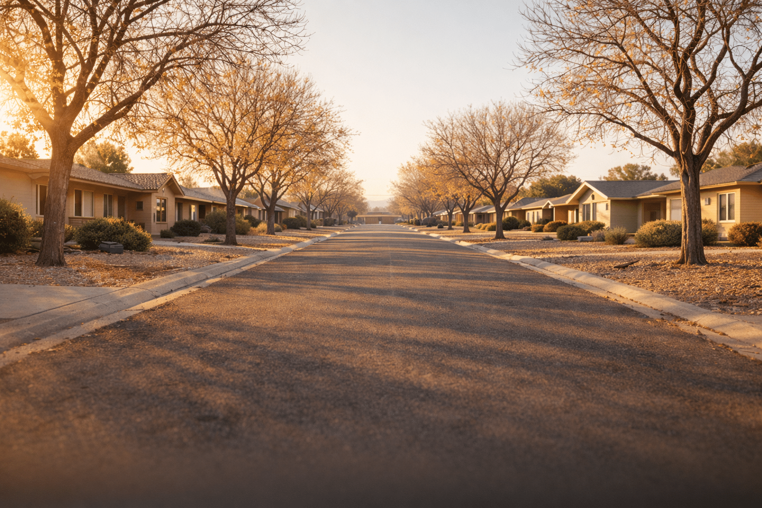Youngtown AZ residential neighborhood streets lined with mid-century single-family homes and desert trees — West USA Realty