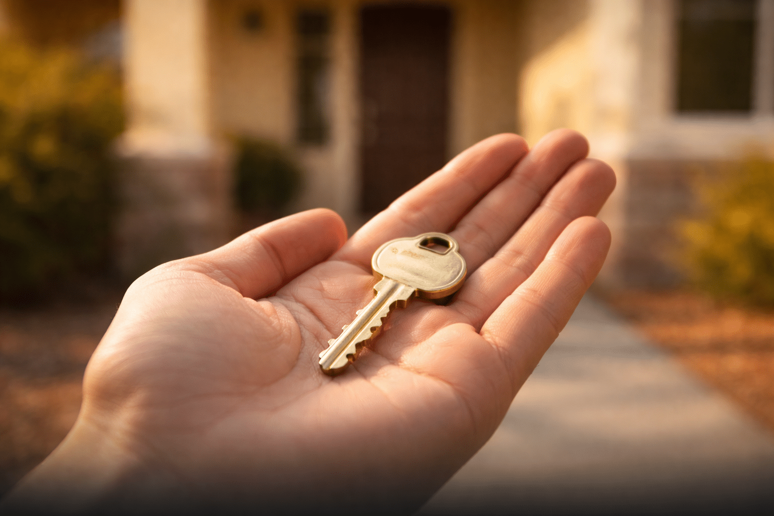 Brass house key in hand representing affordable homeownership in Youngtown Arizona northwest Valley real estate market — West USA Realty