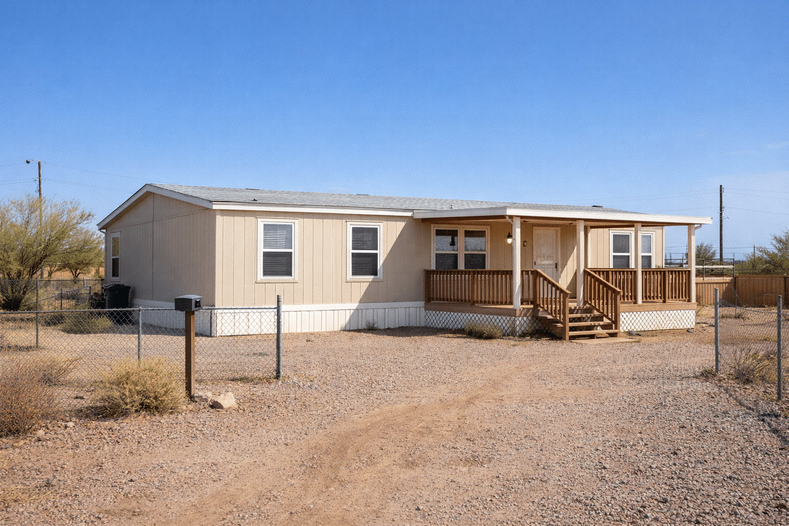 Homes for sale in Apache Junction AZ manufactured home on owned land with desert lot