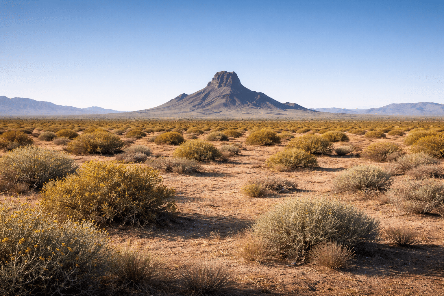 Spacious Coolidge Arizona backyard with covered patio and desert landscaping at golden hour — West USA Realty