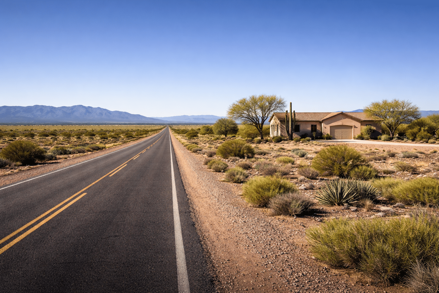 Quiet rural desert road and open land in Eloy Arizona Pinal County, Arizona real estate I-10 corridor properties — West USA Realty