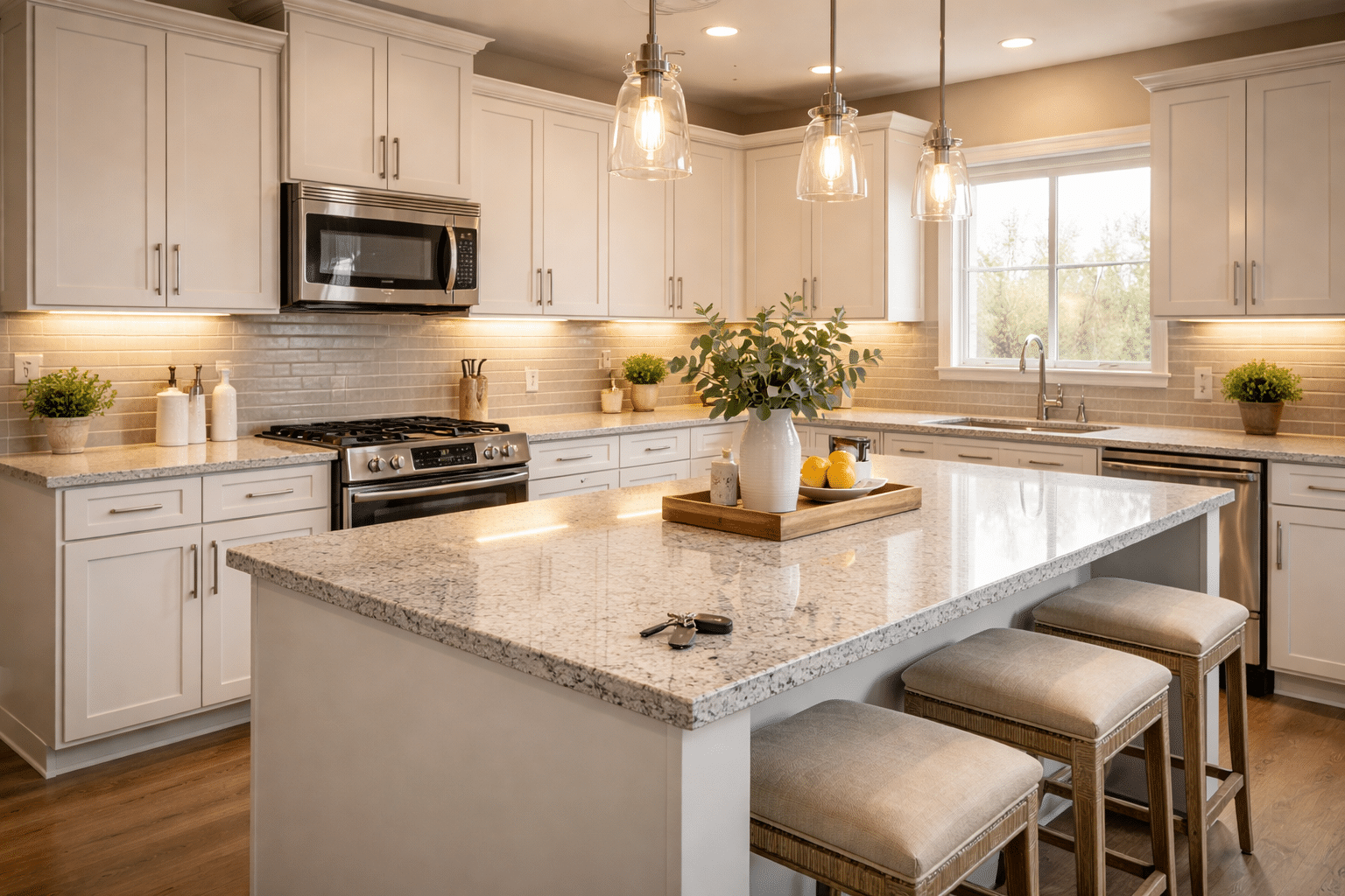 homes for sale in Coolidge AZ kitchen granite island pendant lighting new construction