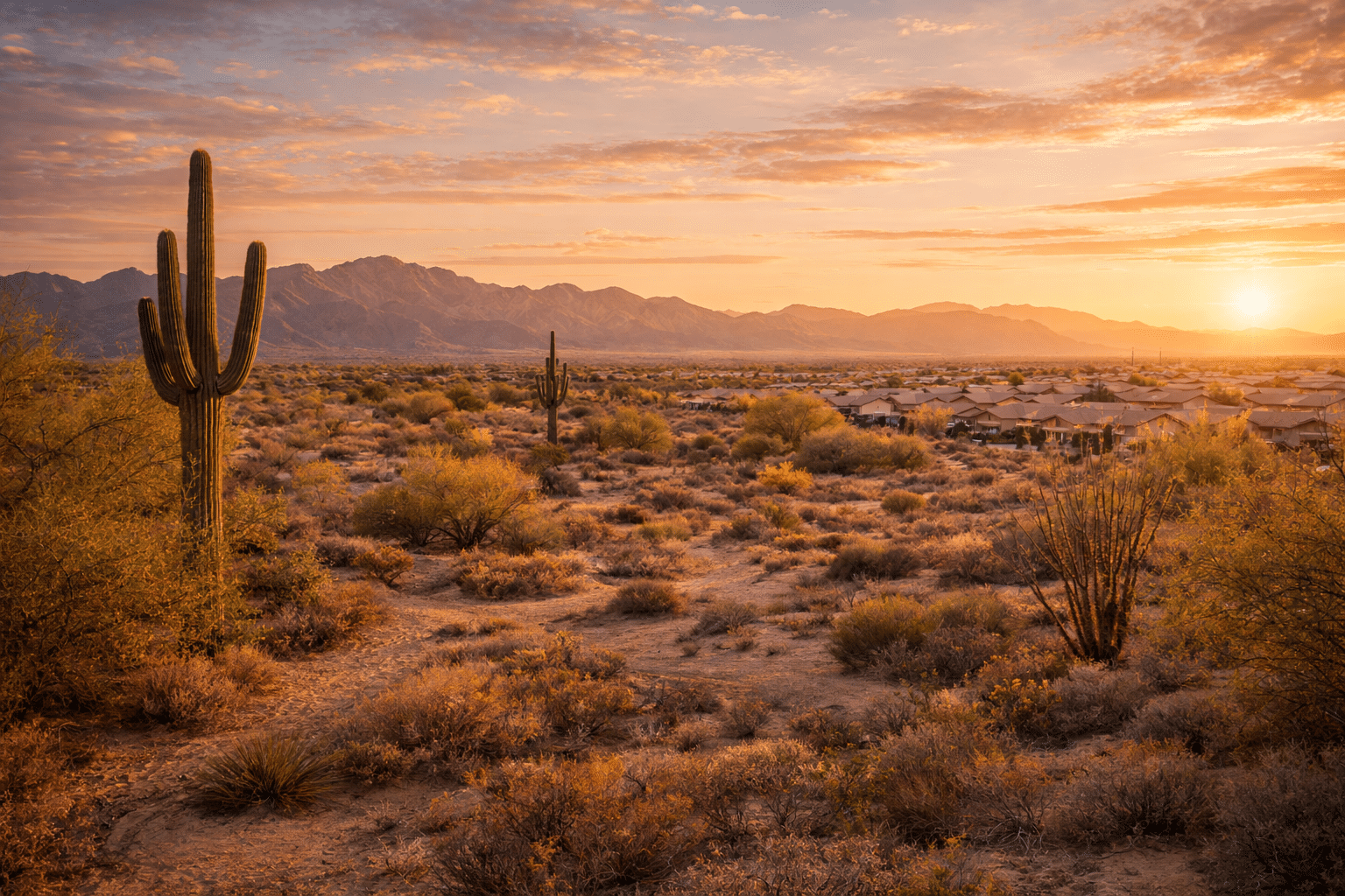 Goodyear AZ real estate investment Sonoran desert White Tank Mountains community edge